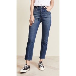 AMO Denim Chloe Crop Jean in Dark Vintage